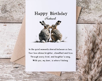 Husband Birthday Card, Husband Poem, Birthday Card for Husband, Birthday Card Husband, Unique Birthday Card, Romantic Birthday Card