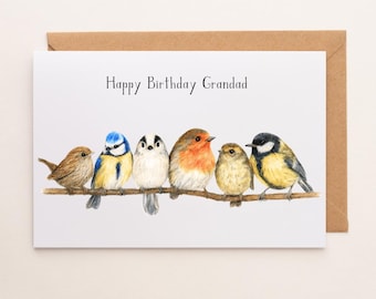Grandad Garden bird birthday card