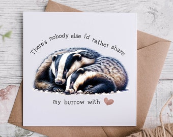 A5 Unique Birthday Anniversary Card funny Badger Watercolour Card Badger  Badgers Sweet Personalised Anniversary Card