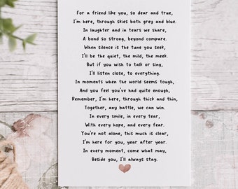 Tough Times Card, Supportive Friend, Friends Always, Colleague Card, Best Friend Card, Depression Card, positivity card