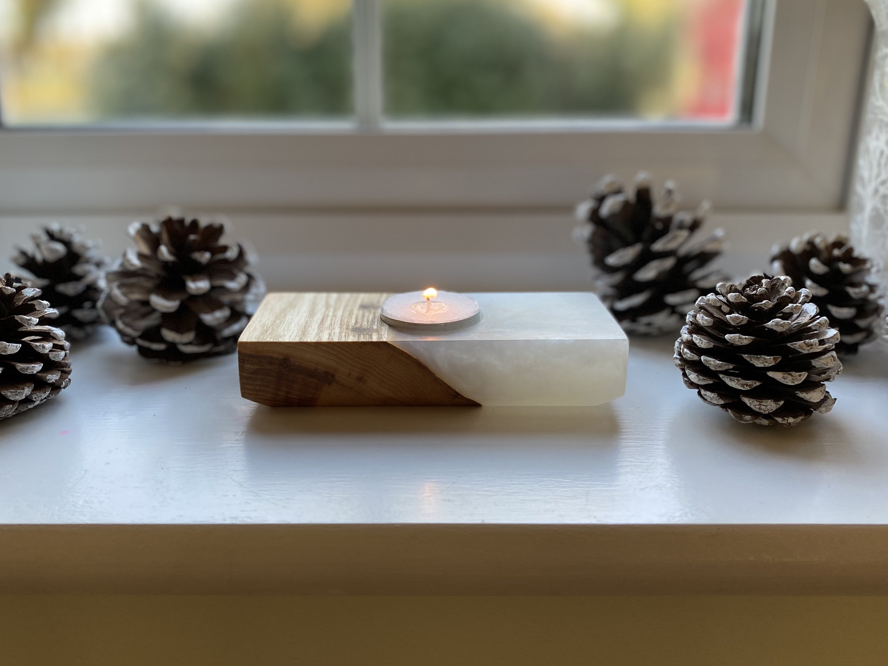 Wood and epoxy candle holders Etsy
