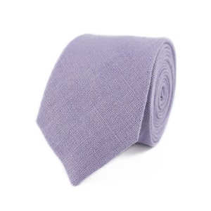 Lavender color linen wedding necktie for groomsmen gift / Linen gift for man