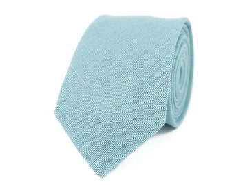 Sea blue wedding necktie for groomsmen or best men / Skinny slim standard necktie for man