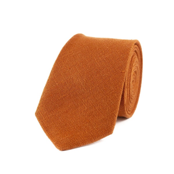 burnt orange mens tie