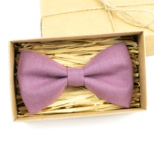Purple Color Linen Bow Ties for Men and Toddler Baby Boys / - Etsy