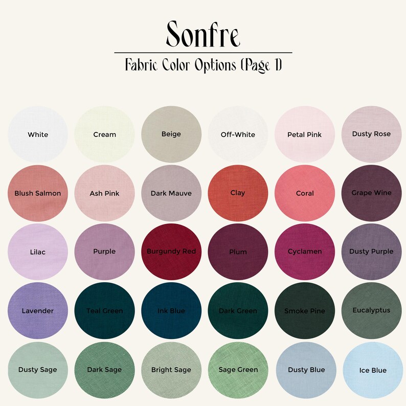 a color chart of different shades of fabric
