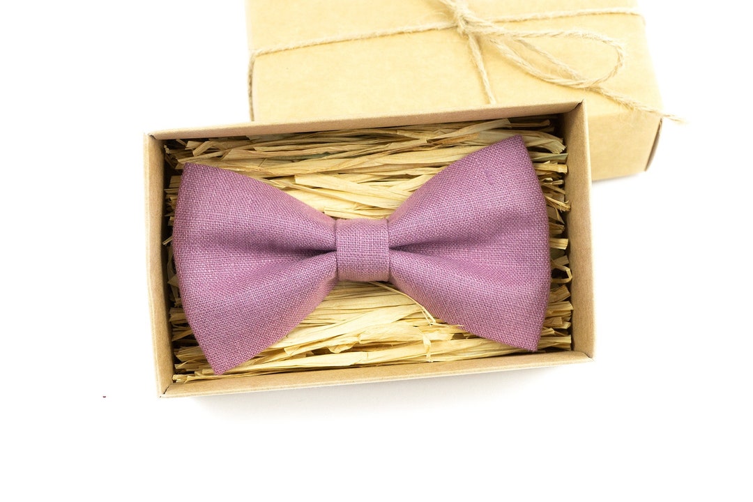 Purple Color Linen Bow Ties for Men and Toddler Baby Boys / - Etsy