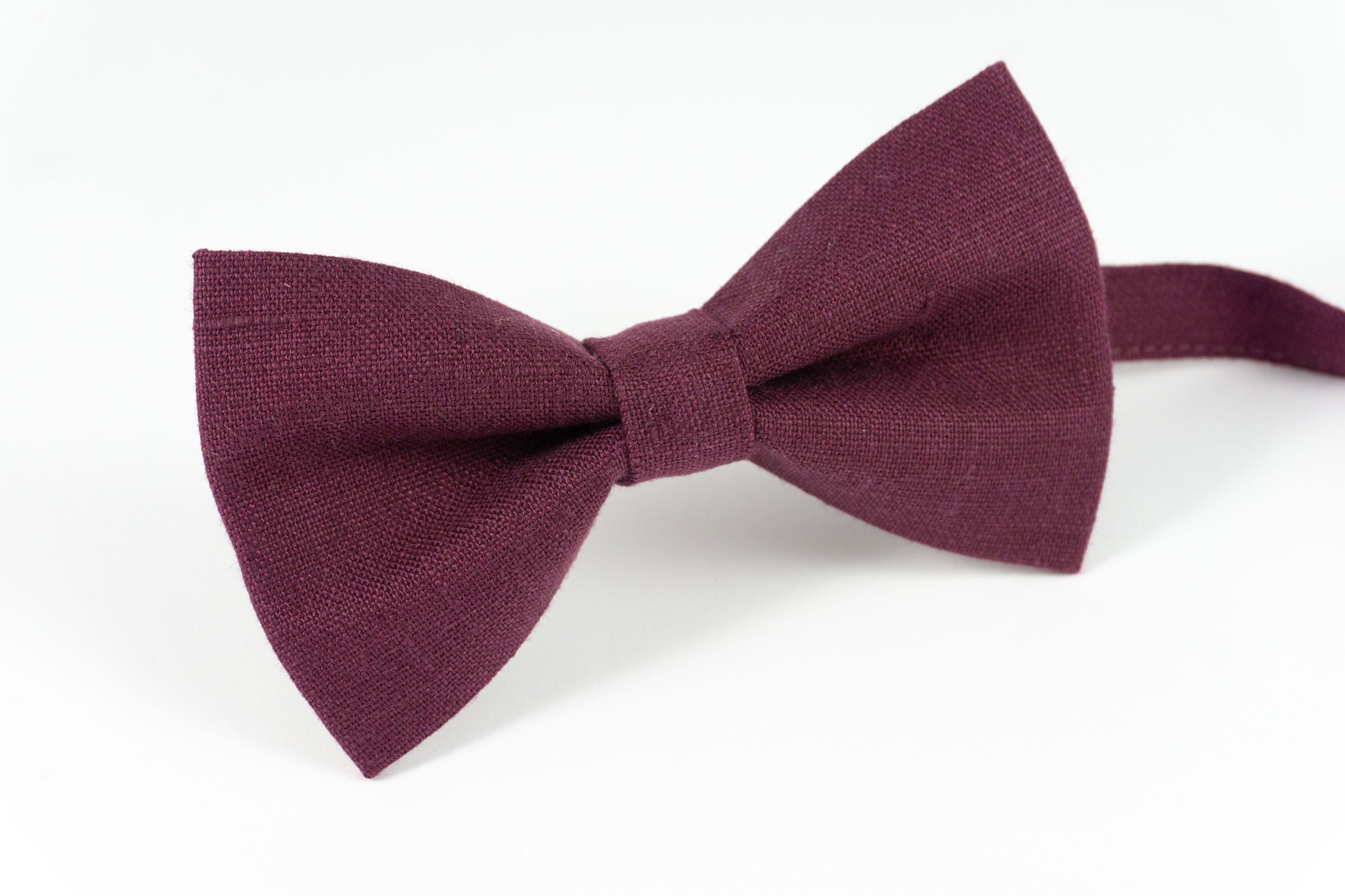 Plum color linen bow ties for men and baby toddler boys / Etsy