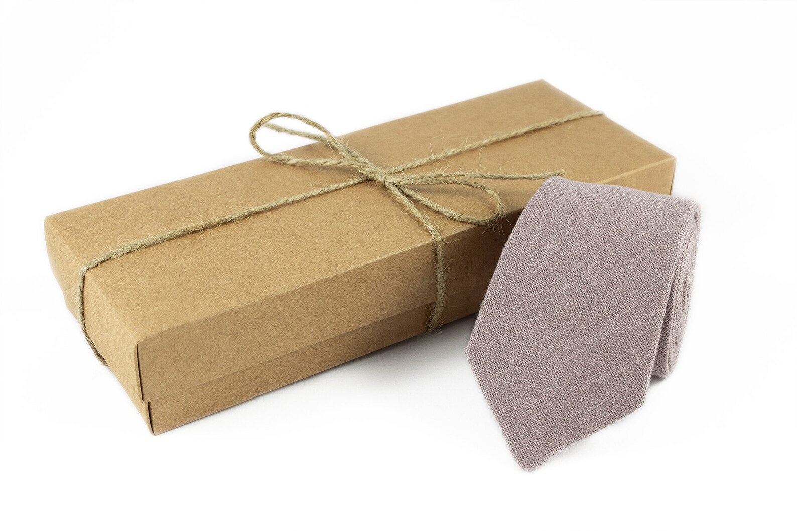 Dark Mauve Linen Groomsmen Necktie for Wedding / Boho or Etsy