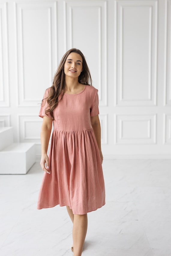 linen pocket dress Wrap Linen Dress with Pockets – LineniaDream