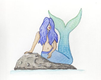 Mermaid Watercolor Painting