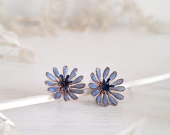 Pendientes de botón de achicoria, colección prado florido