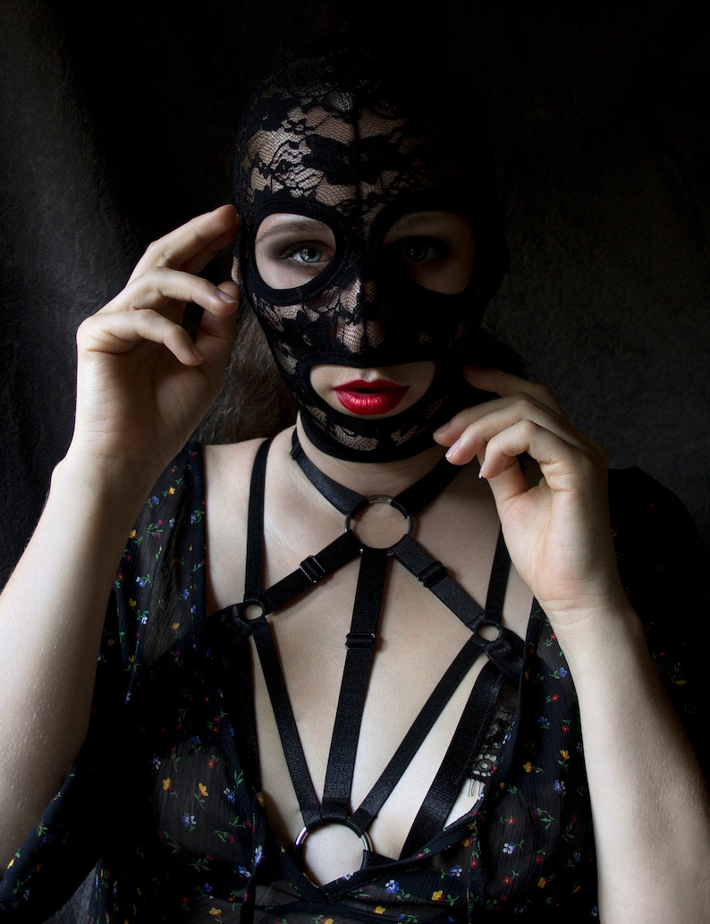 BDSM mask, Fetish mask, Sexy mask, Sexy toy, Erotic mask, Party mask, Mature mask, Lace mask, Sexy lingerie, Ball mask, image 3