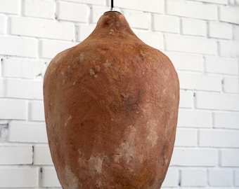 Handgemachte Wabi Sabi Lampe - Deckenlampe Organic Pappmaché Beleuchtung in M-Size