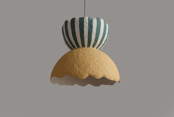 Paper mache lamp, dress shape, small.