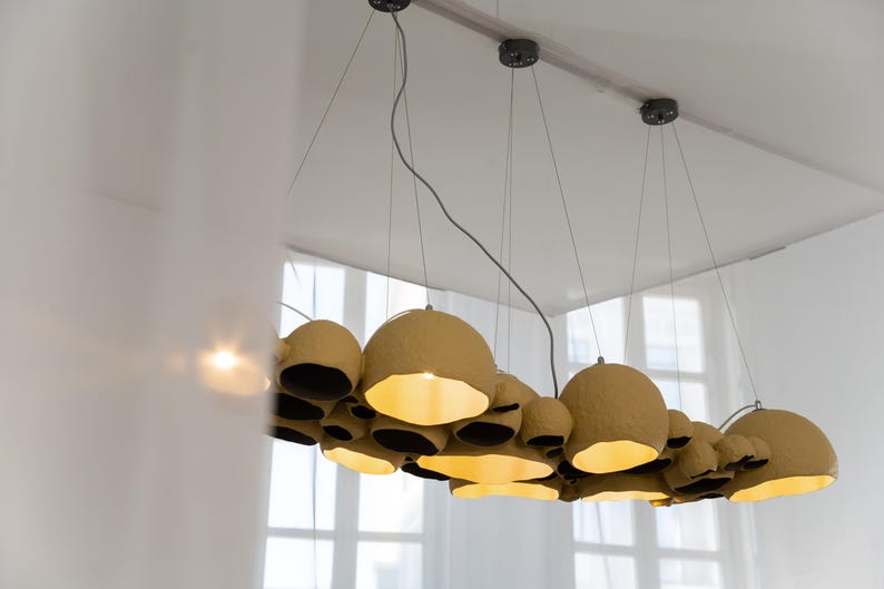 Extra Large Dinner Table Pendant Light, biocomposite: Modern Interior Lighting, 9xE27, Dining Room Lights image 3