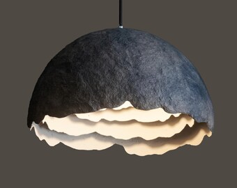 Sculptural Organic Pendant Light Minimal Wabi Sabi Ceiling Lamp PEONY 35
