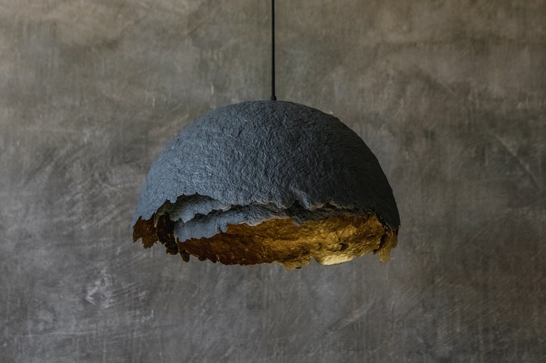 Papier Mache Paper Lamp Pendant Peony Hanging Eco Friendly Etsy