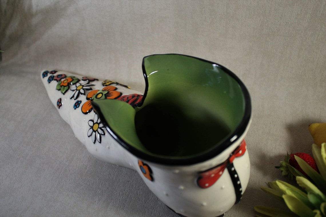 Ceramic shoe vase home decor ceramic design Etsy