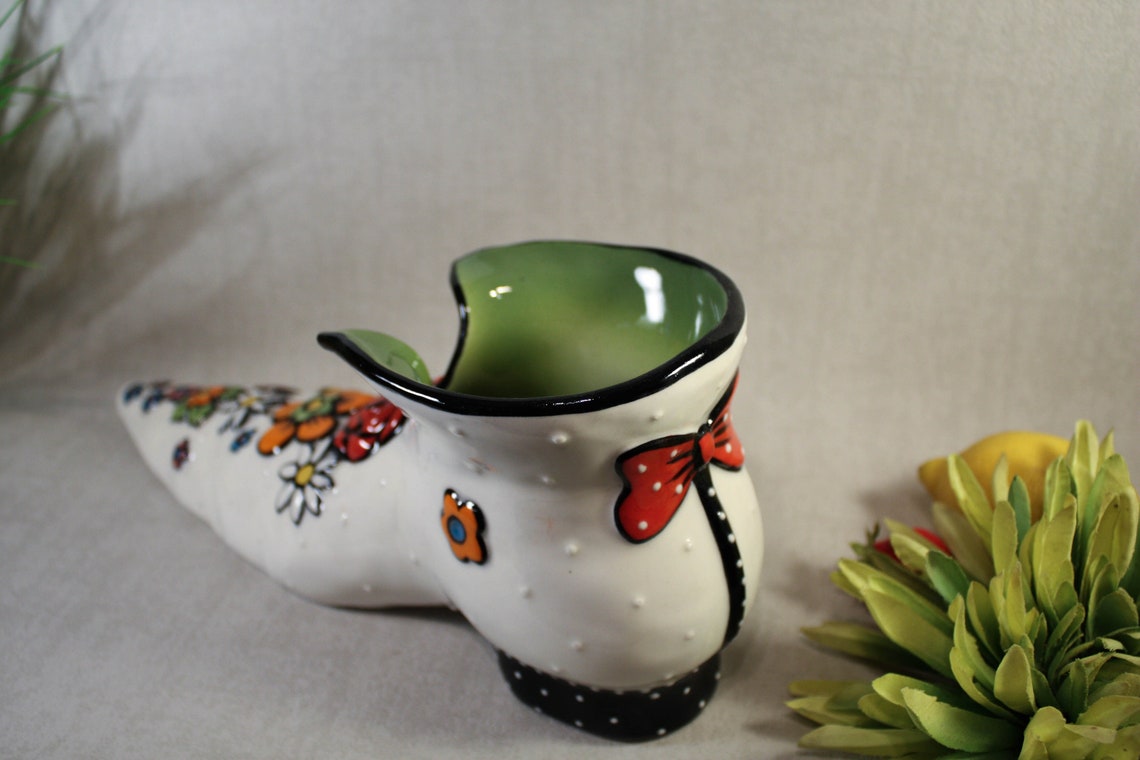 Ceramic shoe vase home decor ceramic design Etsy