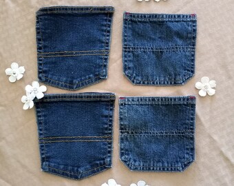 4 DENIM Blue JEAN POCKETS 2 pair 