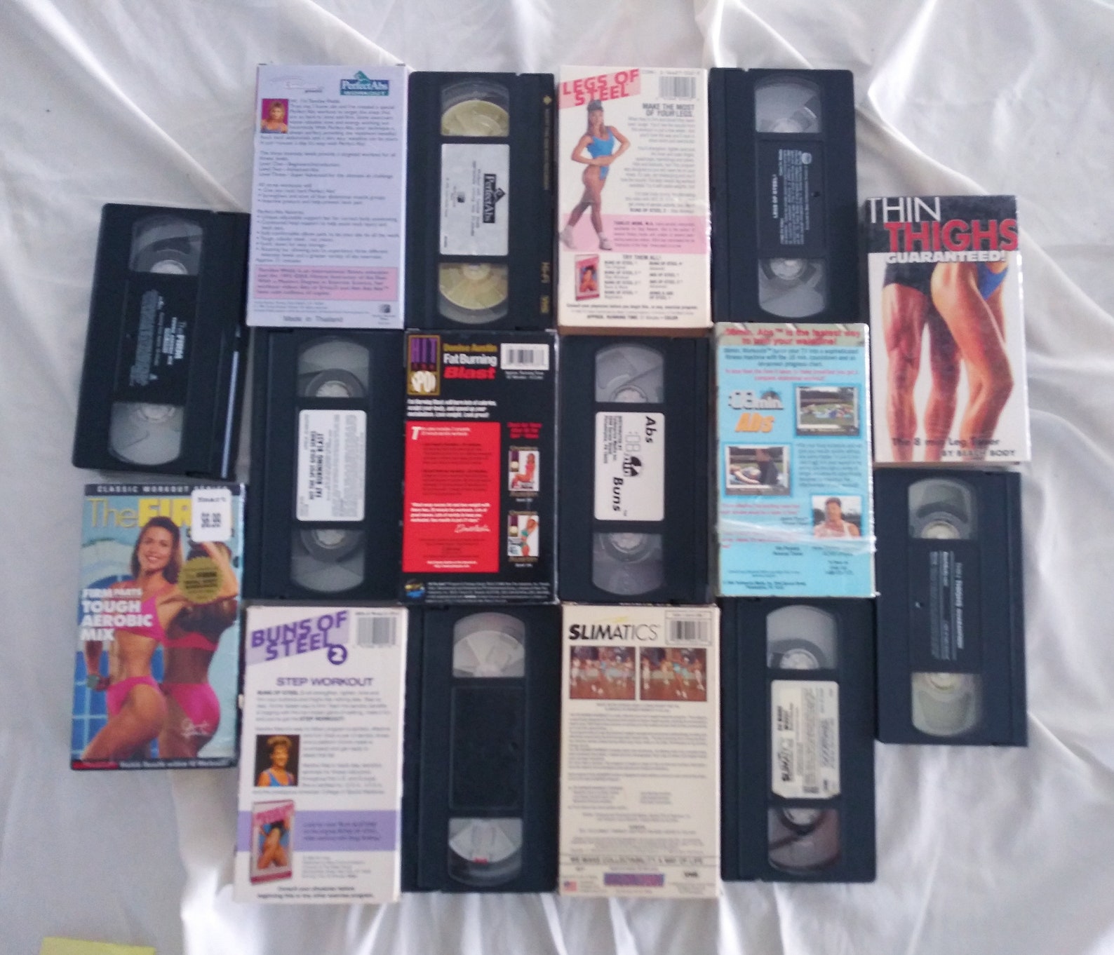 Lot 8 VHS Cassette Tapes WORKOUT Abs BUNS of Steel Legs Fat Etsy