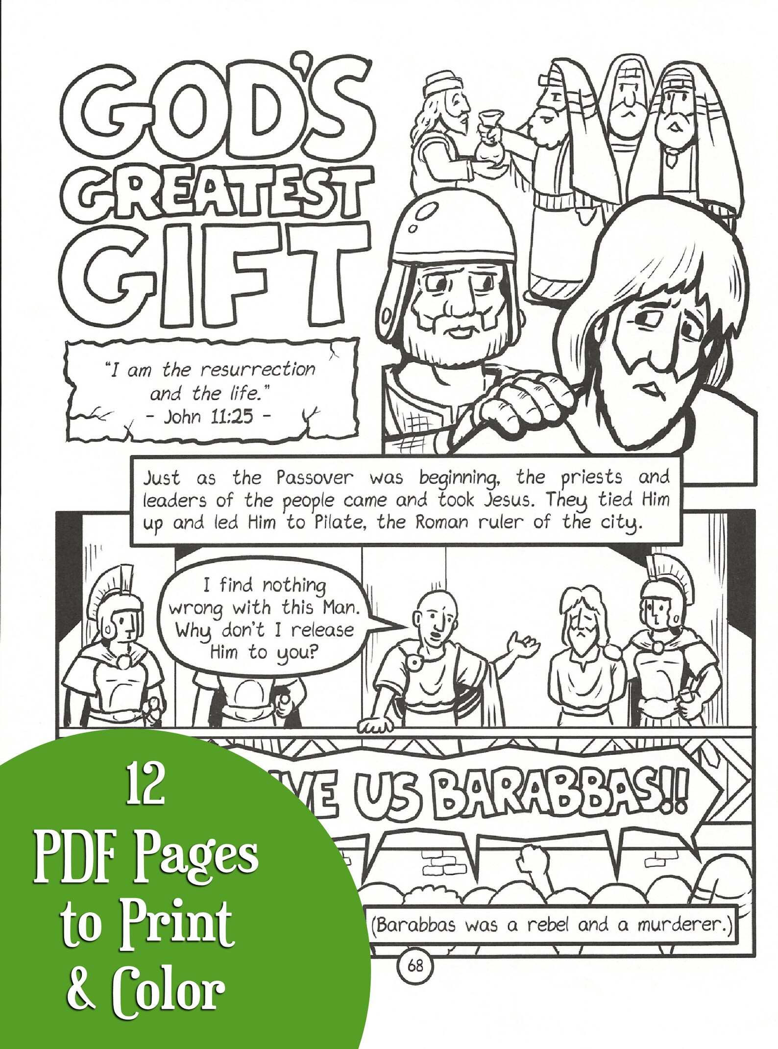 GOD'S GREATEST GIFT 12 Digital Coloring Book Pages verse | Etsy