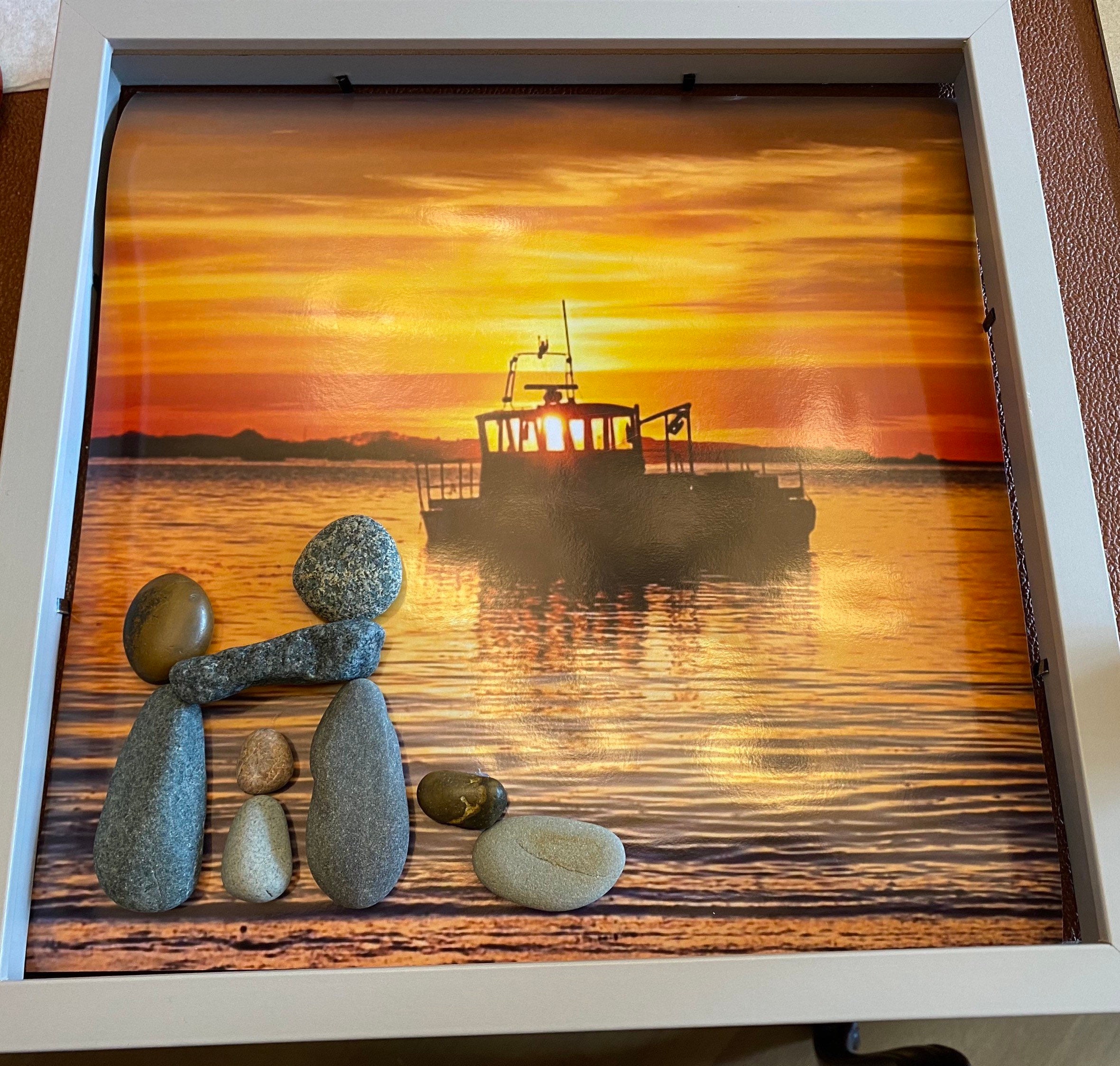 Pebble Art Frames Etsy