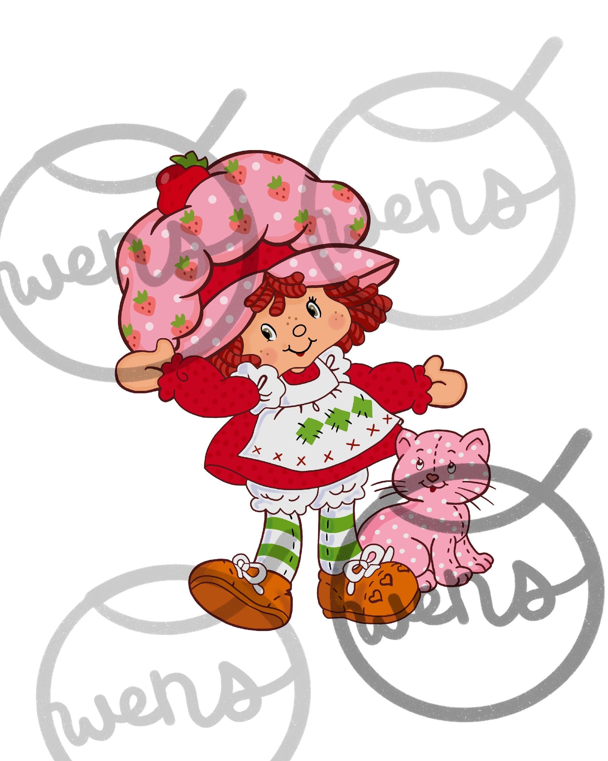 Strawberry shortcake and custard tshirt png sublimation design