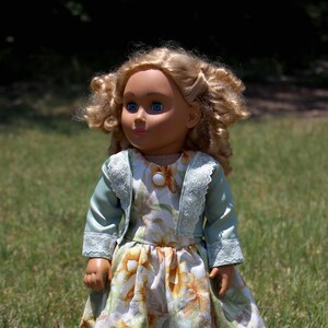 Sleeveless Summer Doll Dress with Jacket, Great Birthday Gifts for Girls, Historical Doll Clothes, Pastel Doll Dress, 18 Inch Doll Clothing
