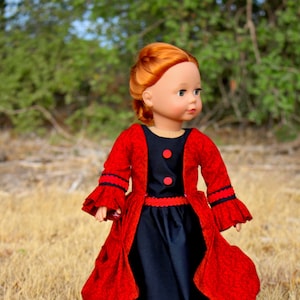 Two Piece Renaissance Dress for 18 Inch Doll