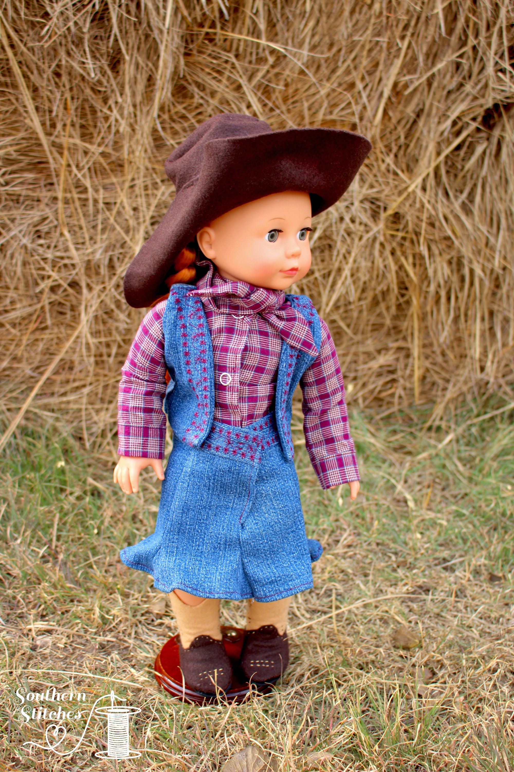 Black Western Cowboy Hat Accessories fits 18 inch American Girl Doll  Clothes