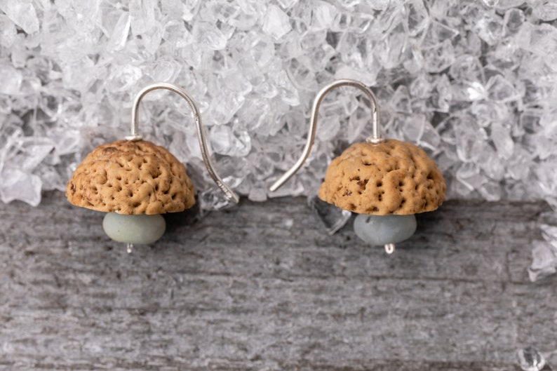 925- Silber Amazonit T\u00fcrkis Ohrh\u00e4nger australian Quandong core Earrings 925silver turquoise amazonite Quandong-Kern aus Australien