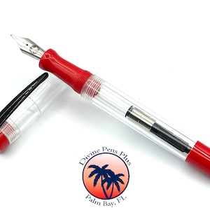 Agape Fountain Pen - Demonstrator w/Solid Red by Divine Pens Plus