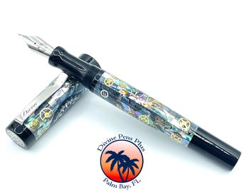 Custom Fountain Pen - Breitling Bentley Watch Parts w/Abalone by Divine Pens Plus