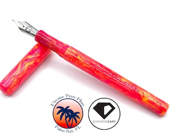 Caritas Fountain Pen - Pink and Yellow DiamondCast™ by Divine Pens Plus