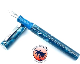 Agape Fountain Pen - "Arctic Blast" Brooks Blanks by Divine Pens Plus