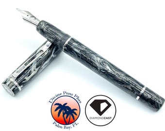 Divinus Fountain Pen - "Silver Run" DiamondCast™ by Divine Pens Plus