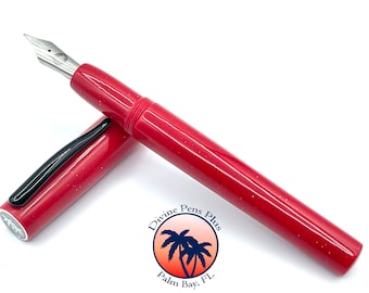 Agape Fountain Pen - "Red Sparkle" by Divine Pens Plus
