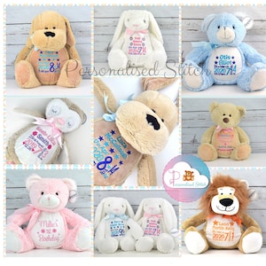 Personalised Teddy Bears / Personalized Gift / Embroidered Teddies / Personalised Birthday Gift / Baby shower gift / Baby Boy Girl Teddy