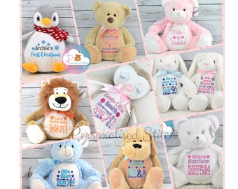 Personalised Teddy Bears / Embroidered Teddies / Personalised Birthday Gift / 1st Easter gift / Baby shower gift / New Baby gift / Teddies