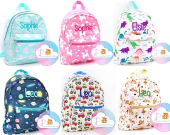 Personalised Backpack Kids Boys and Girls Embroidered Backpacks Rucksack Personalized Bag School Nursery Bag