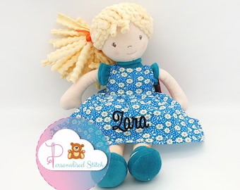 Personalised Rag Doll Bonikka Millie Personalized Doll Embroidered Birthday Baby Gift Christening  Baby Birth Keepsake Baby Girl Baby Shower