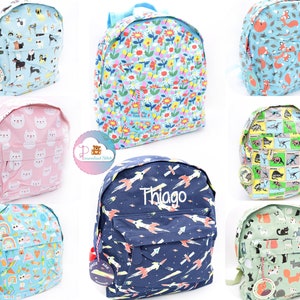 Sac à dos personnalisé brodé pour enfants, grand cartable pour tout-petits | Sac à dos fille garçon | Nom de l'enfant | Sac de rentrée personnalisé