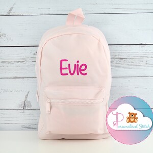 Personalised Pink Backpack Kids Bag Embroidered Backpack Childs Rucksack Personalized Bag School Nursery Bag