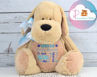 Personalised Dog Teddy Bear, Personalized Gift, Embroidered Teddies, Stuffed Animal, Baby Birthday Gift, Baby shower, 1st birthday, Mumbles