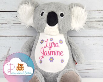 Ours en peluche personnalisé Koala Cadeau brodé en peluche personnalisé Souvenir de bébé Cubbie brodé Animal en peluche personnalisé Cadeau de nouveau-né