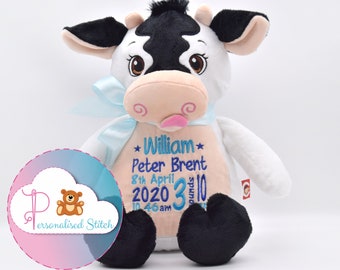 personalised cow teddy