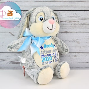Personalised Teddy Bear Bunny / Embroidered Cubbie / Easter Bunny Gift / Personalized Gift / Personalised stuffed animal/ New baby gift