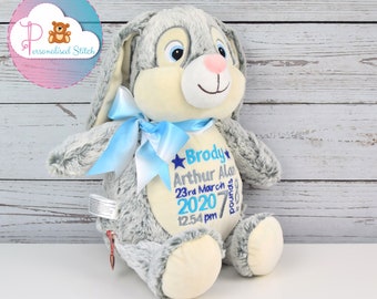 Personalised Teddy Bear Bunny / Embroidered Cubbie / Easter Bunny Gift / Personalized Gift / Personalised stuffed animal/ New baby gift